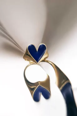 Bague Faustine Dore Coeur Marine
