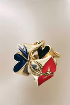 Bague Faustine Dore Coeur Noir