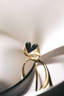 Bague Faustine Dore Coeur Noir