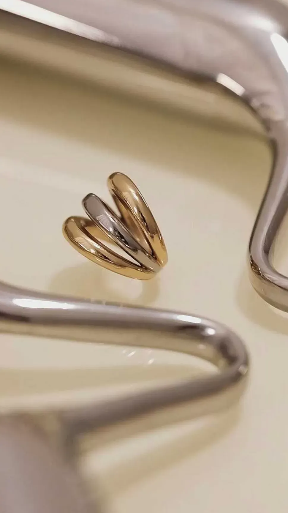 Bague Irene Bicolore Dore Et Argente