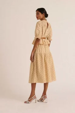 Blouse Amicie Broderie Anglaise Beige