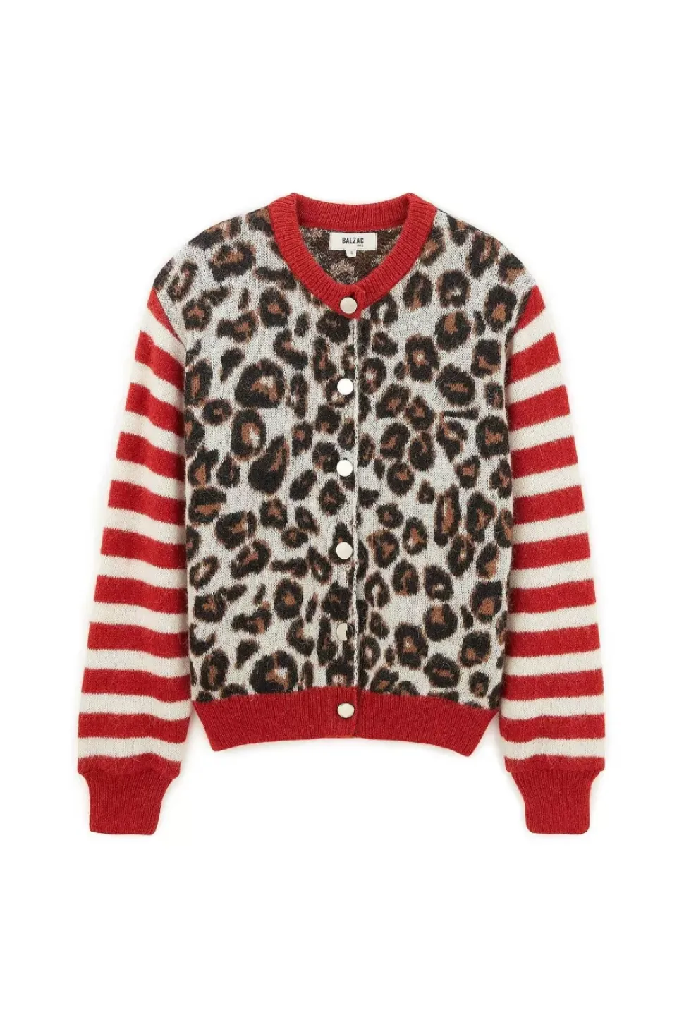 Cardigan Idole Rouge Et Leopard