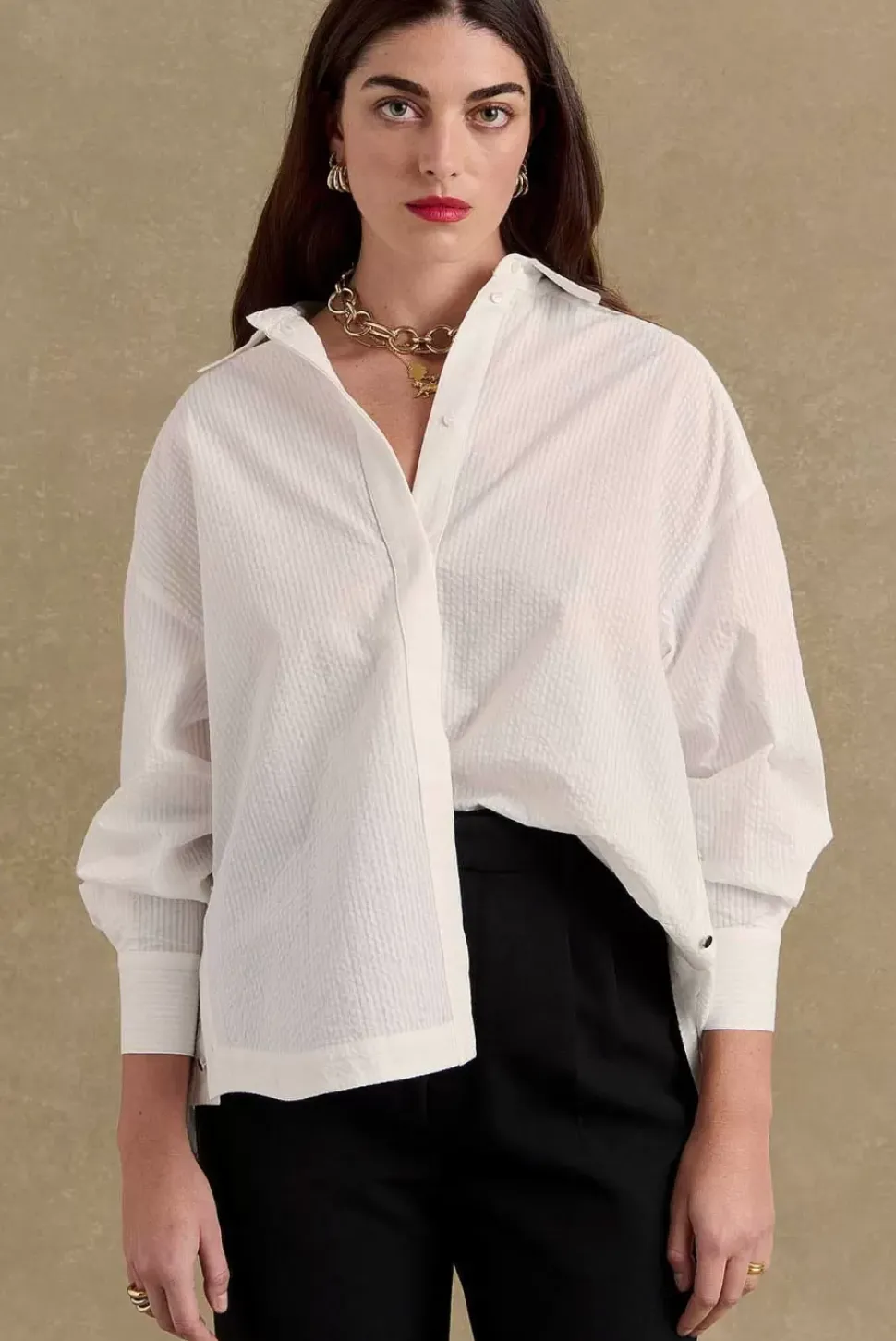 Chemise Arthus Seersucker Blanc