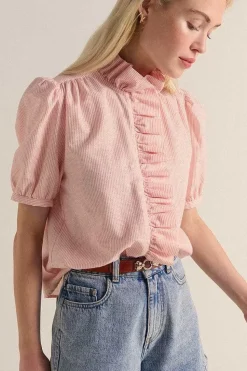 Chemise Baignade Rayures Corail Irise