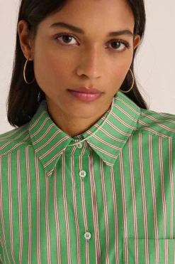Chemise Hector Rayures Vert Et Orange