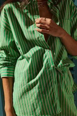 Chemise Hector Rayures Vert Et Orange