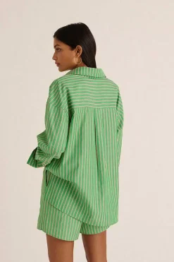 Chemise Hector Rayures Vert Et Orange