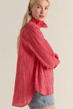 Chemise Leonor Vichy Rose Et Rouge