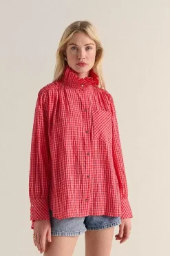 Chemise Leonor Vichy Rose Et Rouge
