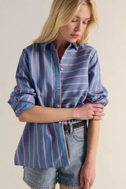 Chemise Liseron Rayures Bleu Et Rose