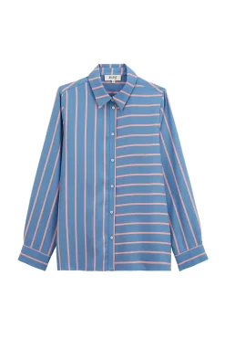 Chemise Liseron Rayures Bleu Et Rose
