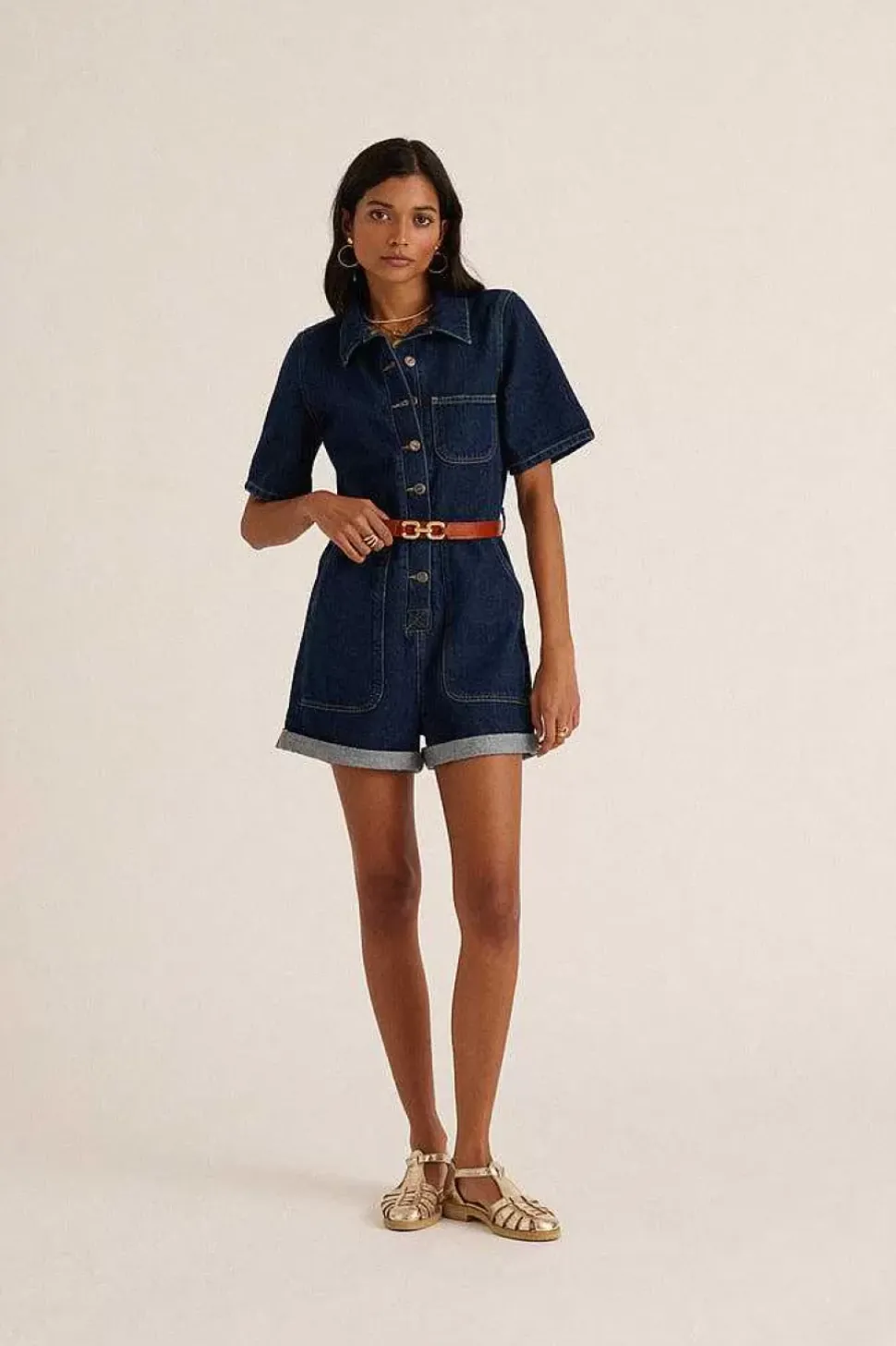 Combinaison Floralie Jean Bleu Minuit