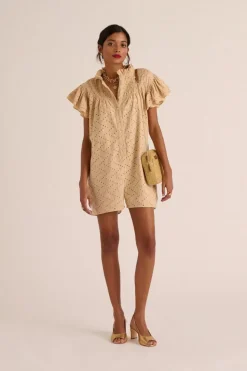 Combishort Jade Broderie Anglaise Beige