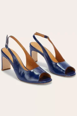 Escarpins Ode Vernis Froisse Bleu Nuit