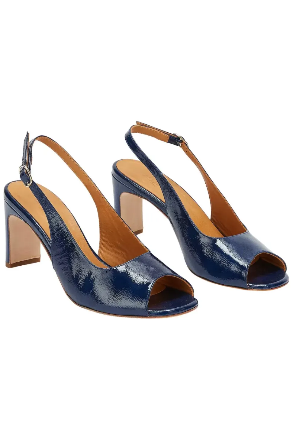 Escarpins Ode Vernis Froisse Bleu Nuit