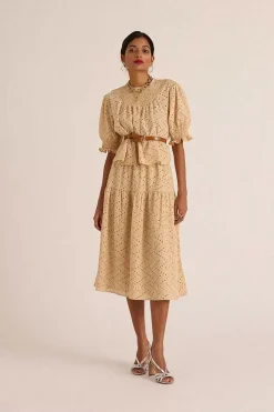 Jupe Gaby Broderie Anglaise Beige