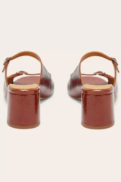 Mules Joane Vernis Froisse Cognac