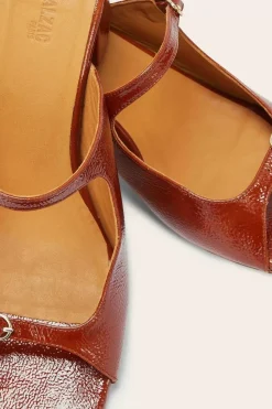 Mules Joane Vernis Froisse Cognac