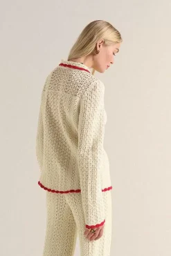 Polo Gabin Ecru Et Rouge
