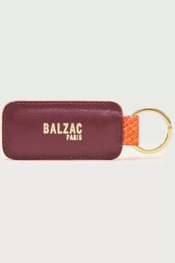 Porte-Cles Nestor Orange Et Bordeaux