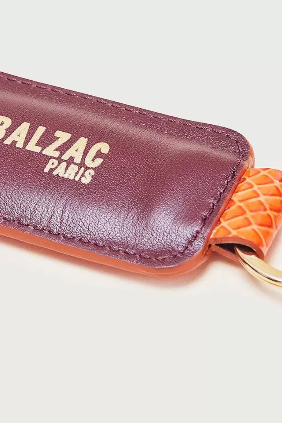 Porte-Cles Nestor Orange Et Bordeaux