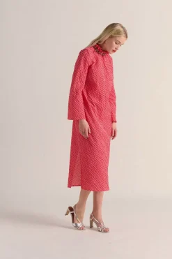 Robe Pepite Vichy Rose Et Rouge