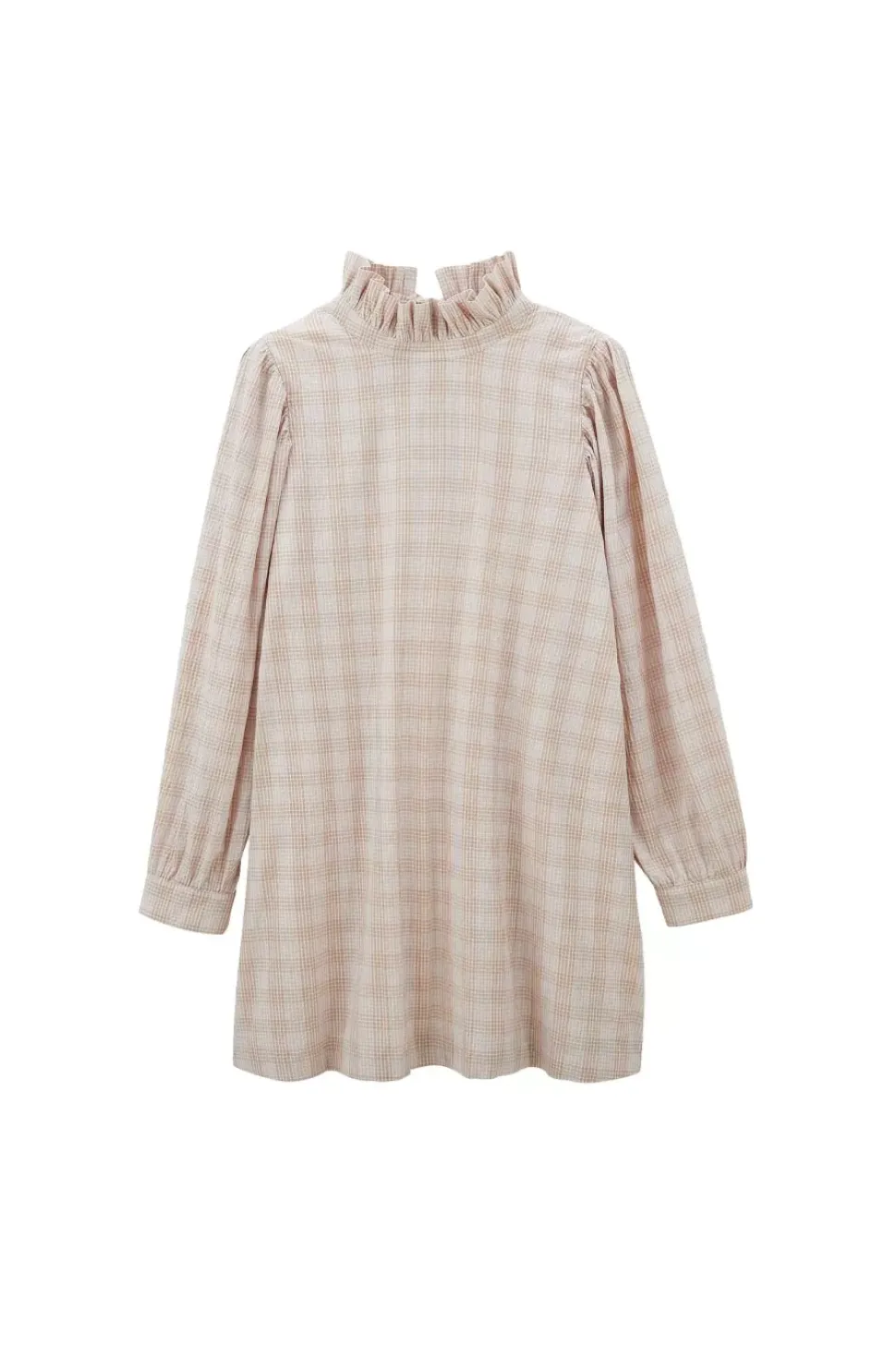 Robe Saga Carreaux Beige Et Blanc