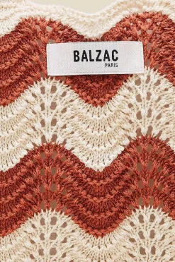 Sac Playa Raye Ecru Et Brique