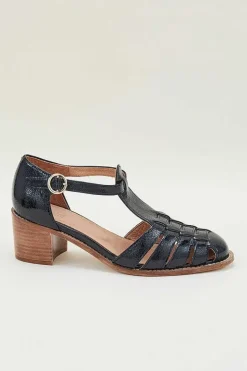 Sandales Albane Vernis Froisse Noir