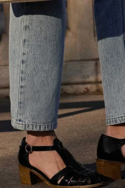 Sandales Albane Vernis Froisse Noir