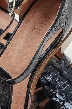 Sandales Albane Vernis Froisse Noir