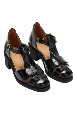 Sandales Corsaire Vernis Froisse Noir