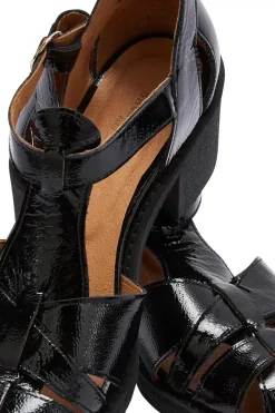Sandales Corsaire Vernis Froisse Noir