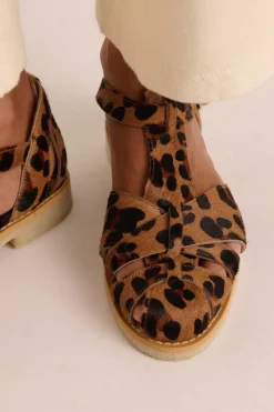 Sandales Ecume Pony Leopard Cafe