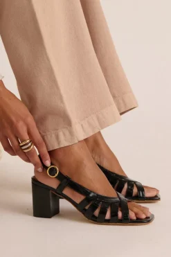 Sandales Prudence Vernis Froisse Noir