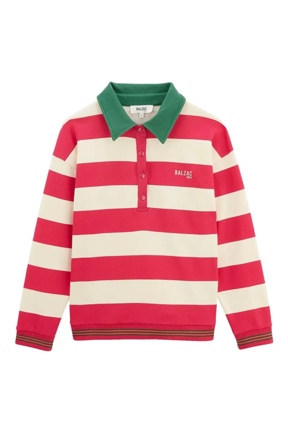 Sweat-Shirt Alvar Rayures Rose Et Vert