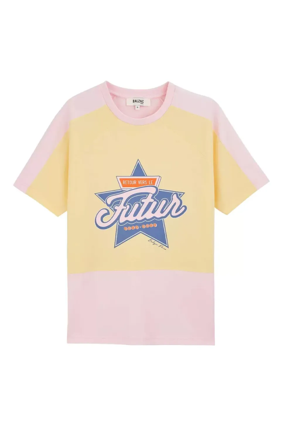Tee-Shirt Boby Retour Vers Le Futur Rose Et Jaune