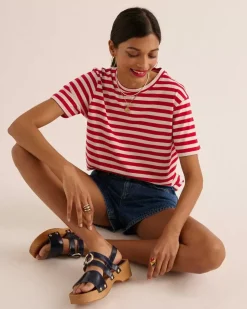 Tee-Shirt Bree Rayures Rouge Et Blanc