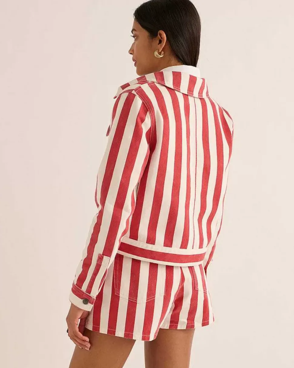 Veste Philou Rayures Rouge Et Blanc