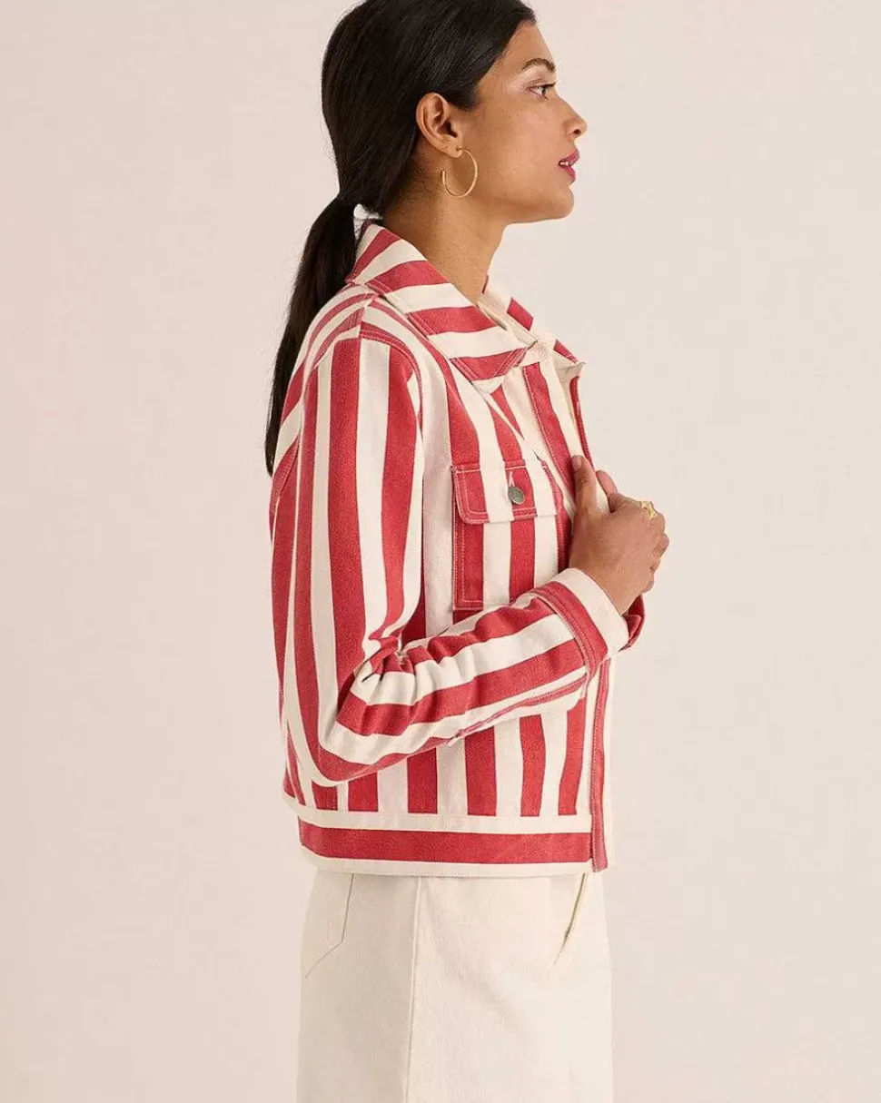 Veste Philou Rayures Rouge Et Blanc